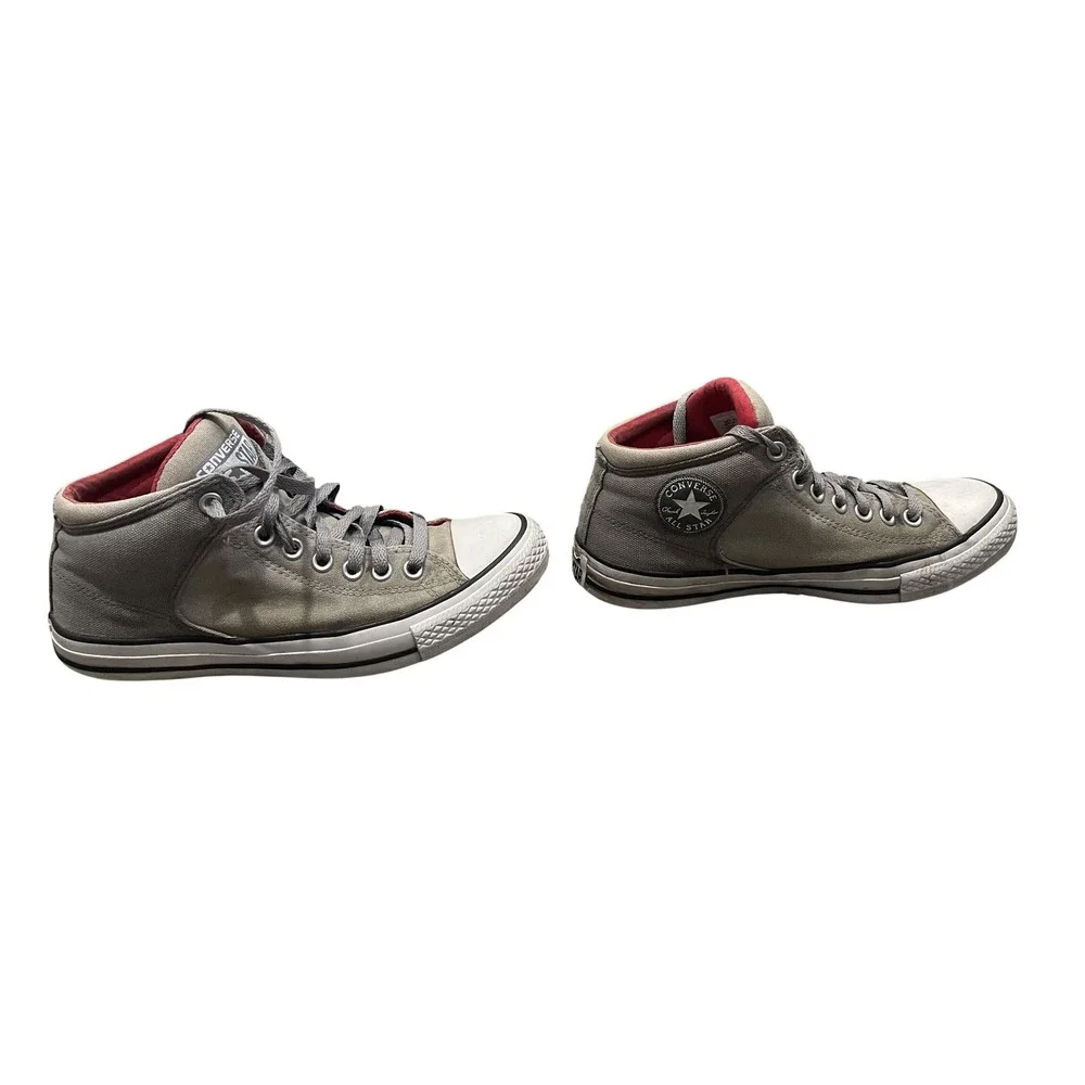 Converse Chuck Taylor All Star High Street Mid Grey Red Mens Sneakers 147664C